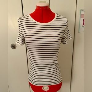 A New Day Black and White Striped T-shirt.